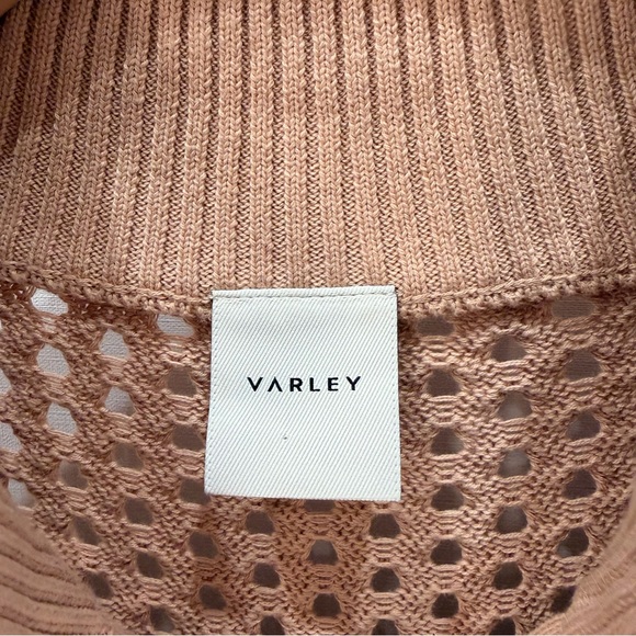 Varley Gaines Cowl Neck Sweater in Tan with Zipper - Picture 3 of 4